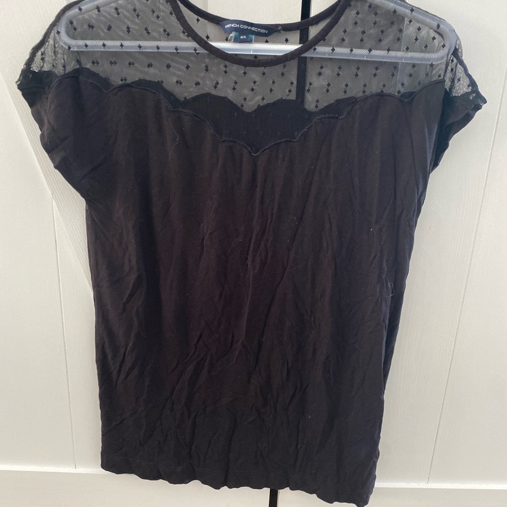 Black lace tee